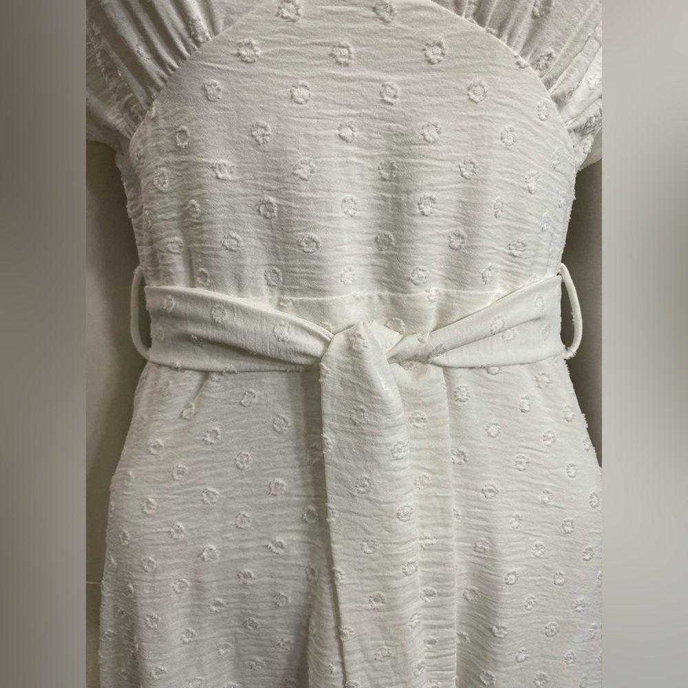 Altar'd State White High-Low Ruffle Midi Dress - Picture 3 of 10